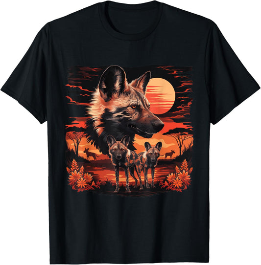 African Painted Wild Dogs African Savanna Wild Dogs Lovers T-Shirt