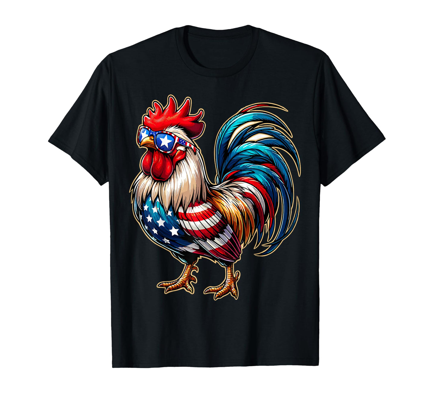 Chicken USA Flag Patriotic Chicken Lover 4th of July T-Shirt