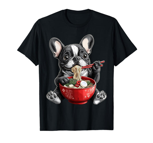 French Bulldog Frenchie Dog Ramen Japanese Noodles T-Shirt