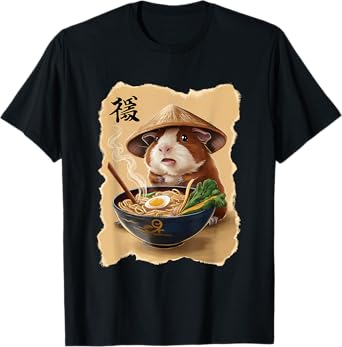 Guinea Pig Men Woman Kawaii Eating Ramen Japanese Guinea Pig T-Shirt