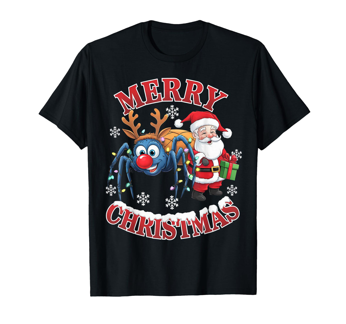 Cute Xmas Spider Santa on Spider Christmas T-Shirt