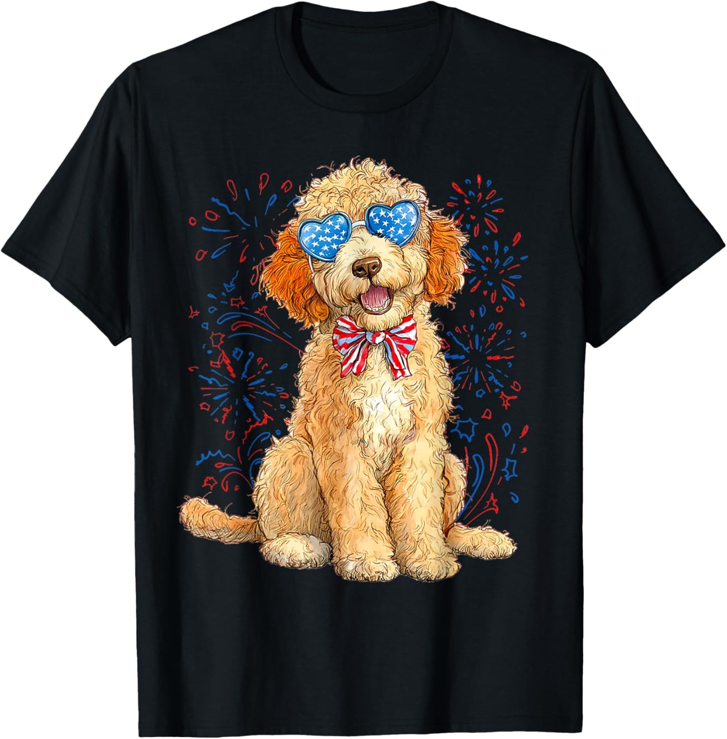 Goldendoodle 4th of July Patriotic Golden Doodle Dog Women T-Shirt