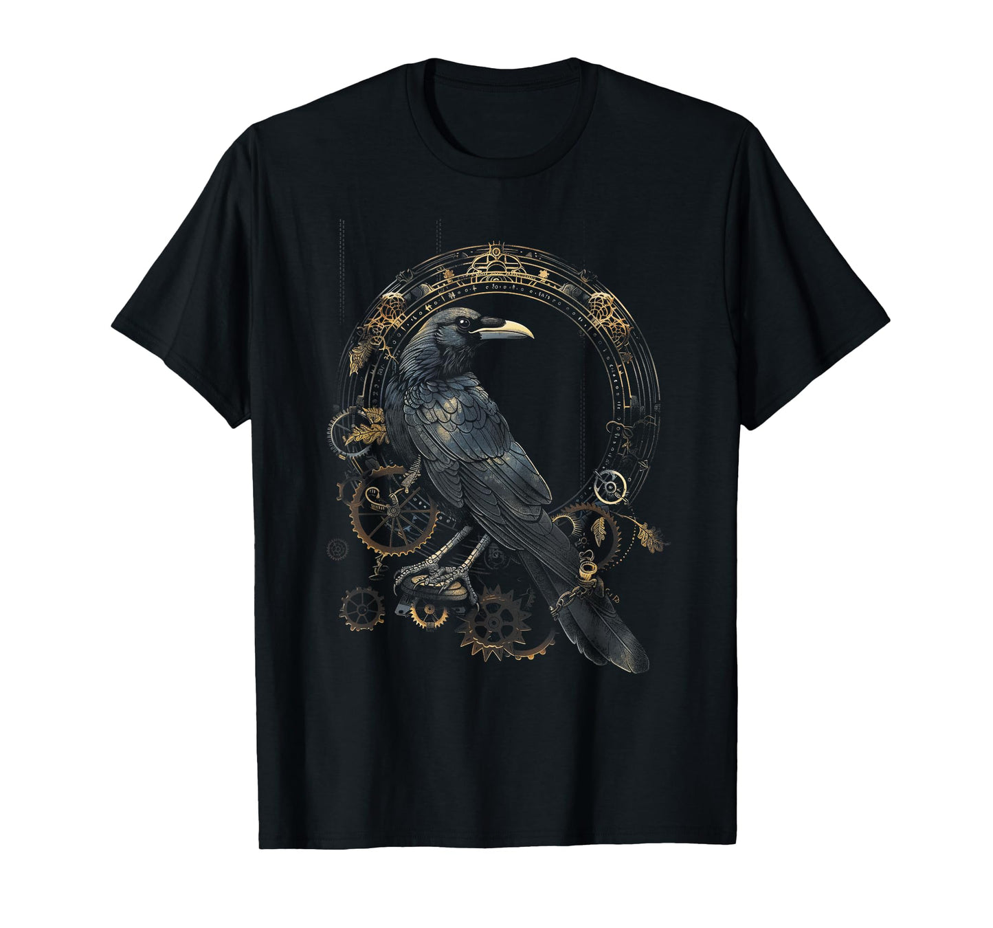 Crow Steampunk Gears Raven art Steampunk bird T-Shirt