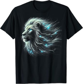Lion Artwork - Blue Eyes Zoo Animal Lion Men Women T-Shirt