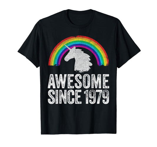1979 45th Birthday Gift Unicorn Rainbow 45 Years Old Women T-Shirt