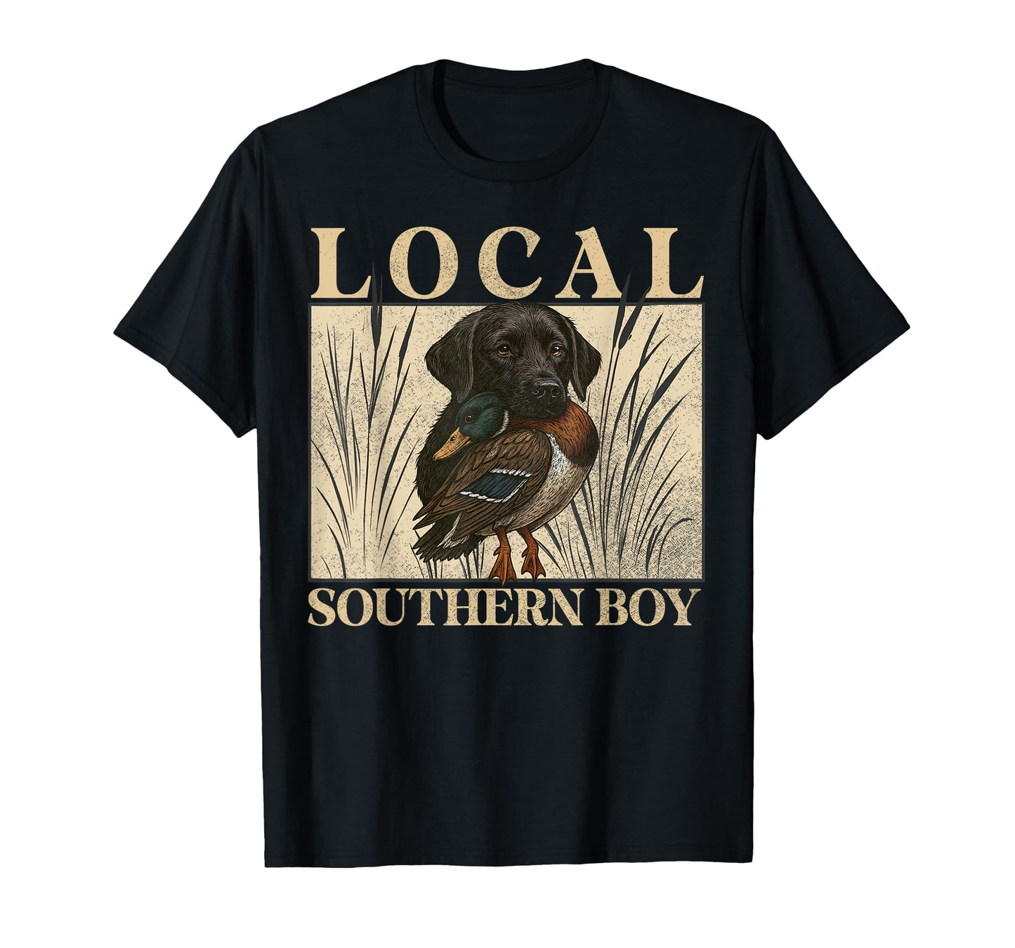 Local Southern Boy Duck Hunting Black Lab Outdoor Vintage T-Shirt