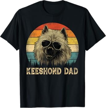 Vintage Keeshond Dad Dog Lovers Father's Day Tee T-Shirt