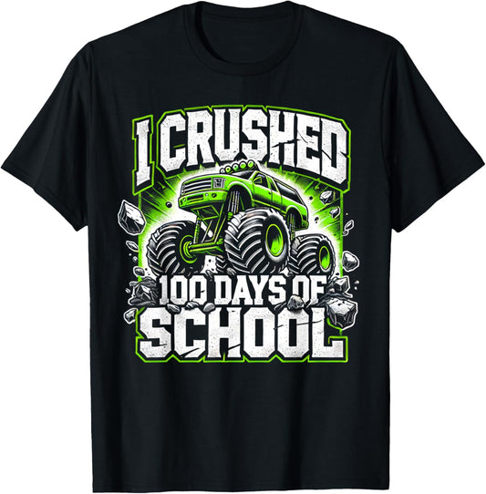 100 Days of School Monster Truck Boys 100th Day of School T-Shirt
