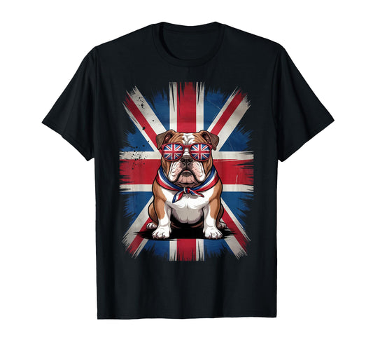 English Bulldog UK Flag Union Jack Women Men UK British Flag T-Shirt