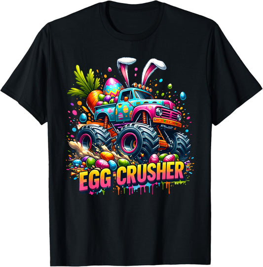 Eggs Crusher Easter Day Monster Truck Kids Toddler Boys T-Shirt