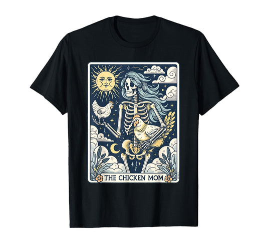 The Chicken Mom Skeleton Tarot Card T-Shirt
