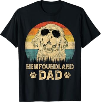 Vintage Newfoundland Dad Dog Lovers Father's Day Tee Men Women T-Shirt