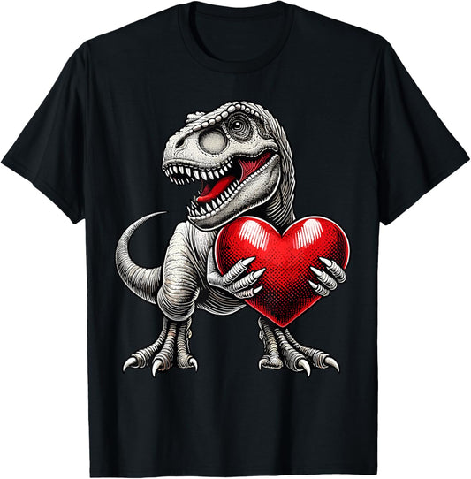 Valentines Day Cute Dinosaur T Rex Valentine Toddler Boys T-Shirt