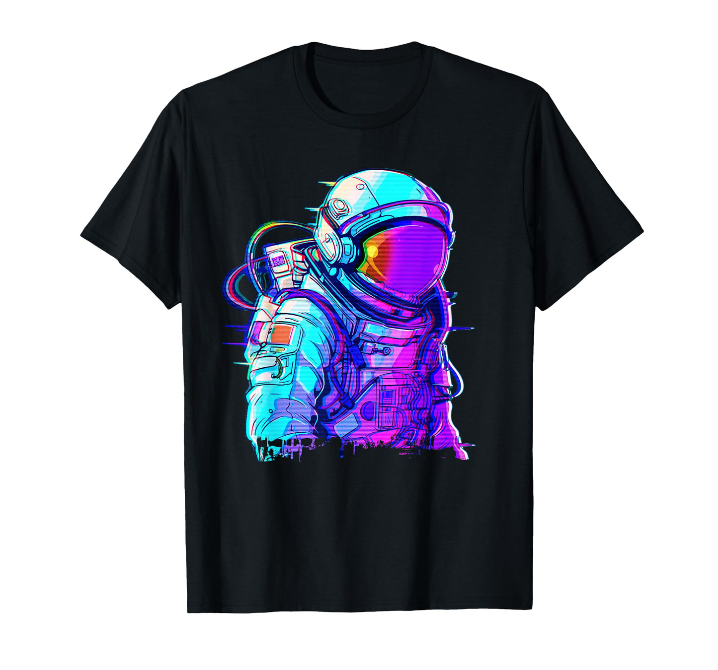 Cyber Astronaut Vaporwave Aesthetic Galaxy Art Space Man- T-Shirt