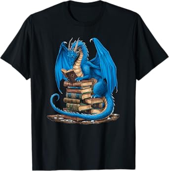 Book Lover Bookworm Reading Books Dragon T-Shirt