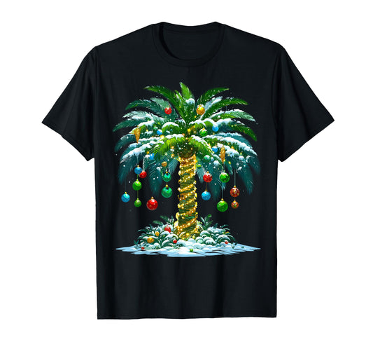 Christmas Palm Tree Hawaiian Tropical Xmas T-Shirt