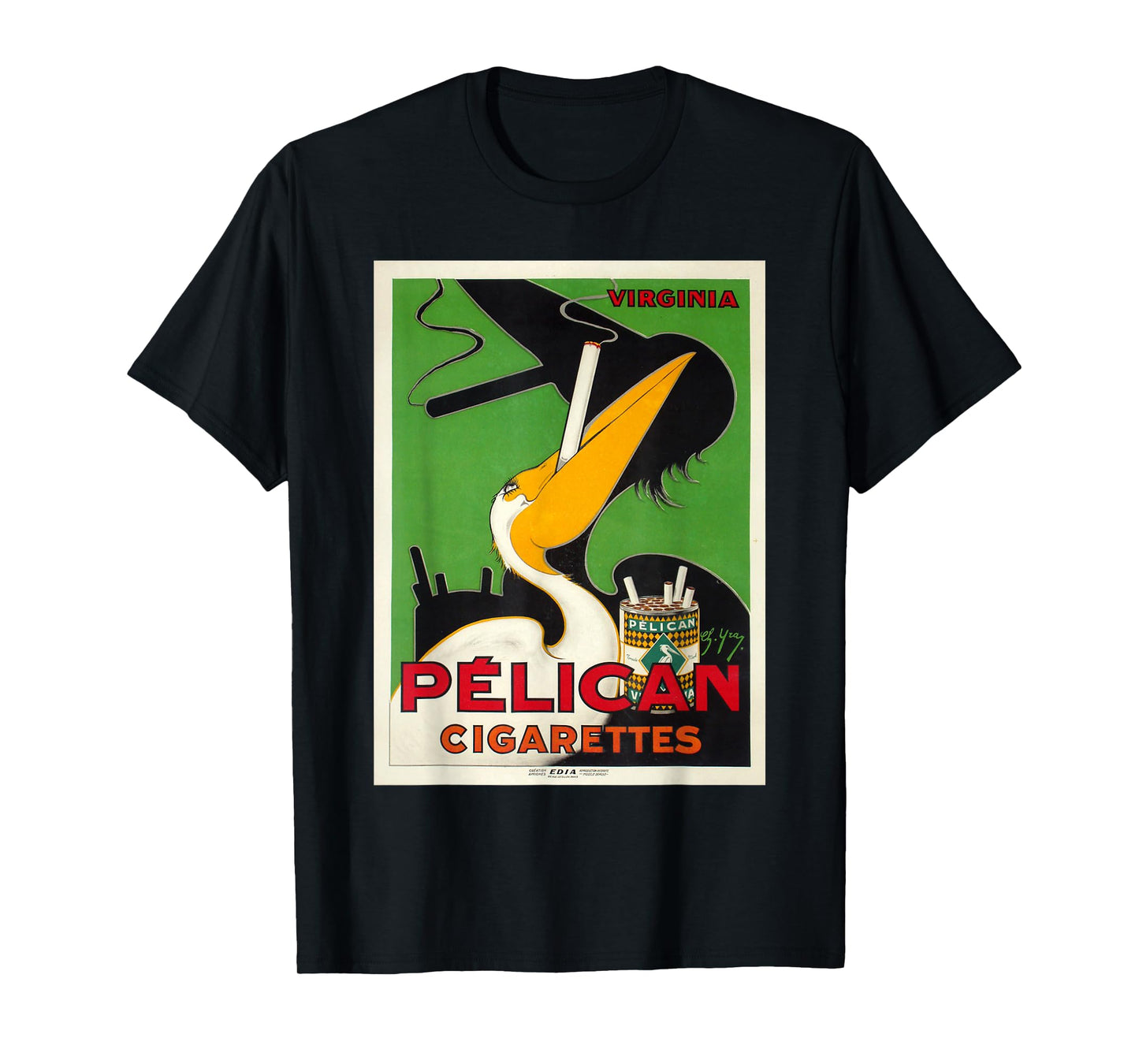 Retro Vintage Pelikan Cigarettes Virginia Poster T-Shirt