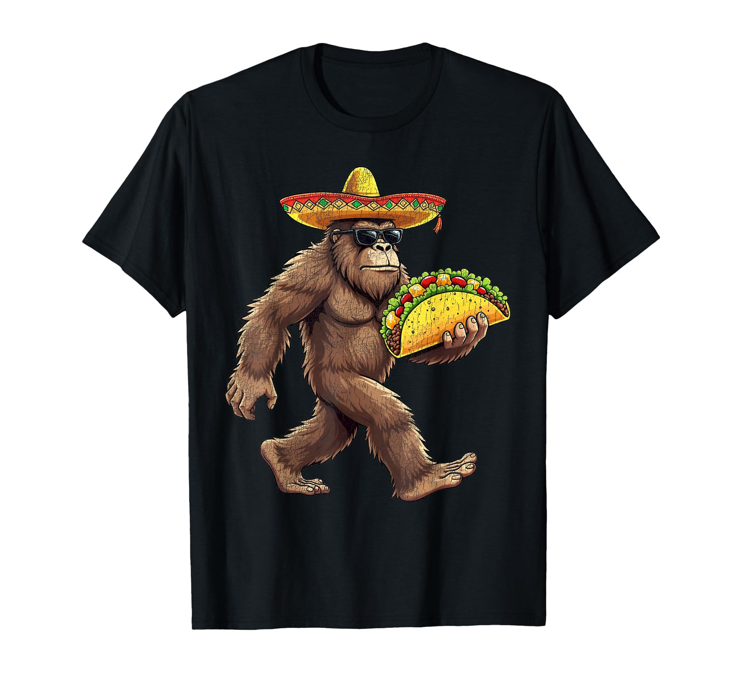 Bigfoot Carrying Taco Cinco de Mayo Sasquatch Boys Men T-Shirt