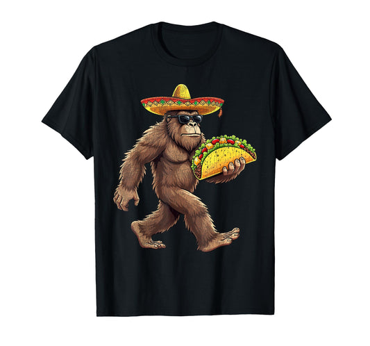 Bigfoot Carrying Taco Cinco de Mayo Sasquatch Boys Men T-Shirt