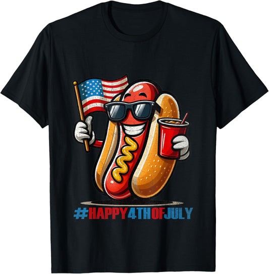 Happy 4Th Of July Funny Hot Dog Patriotic T-Shirt