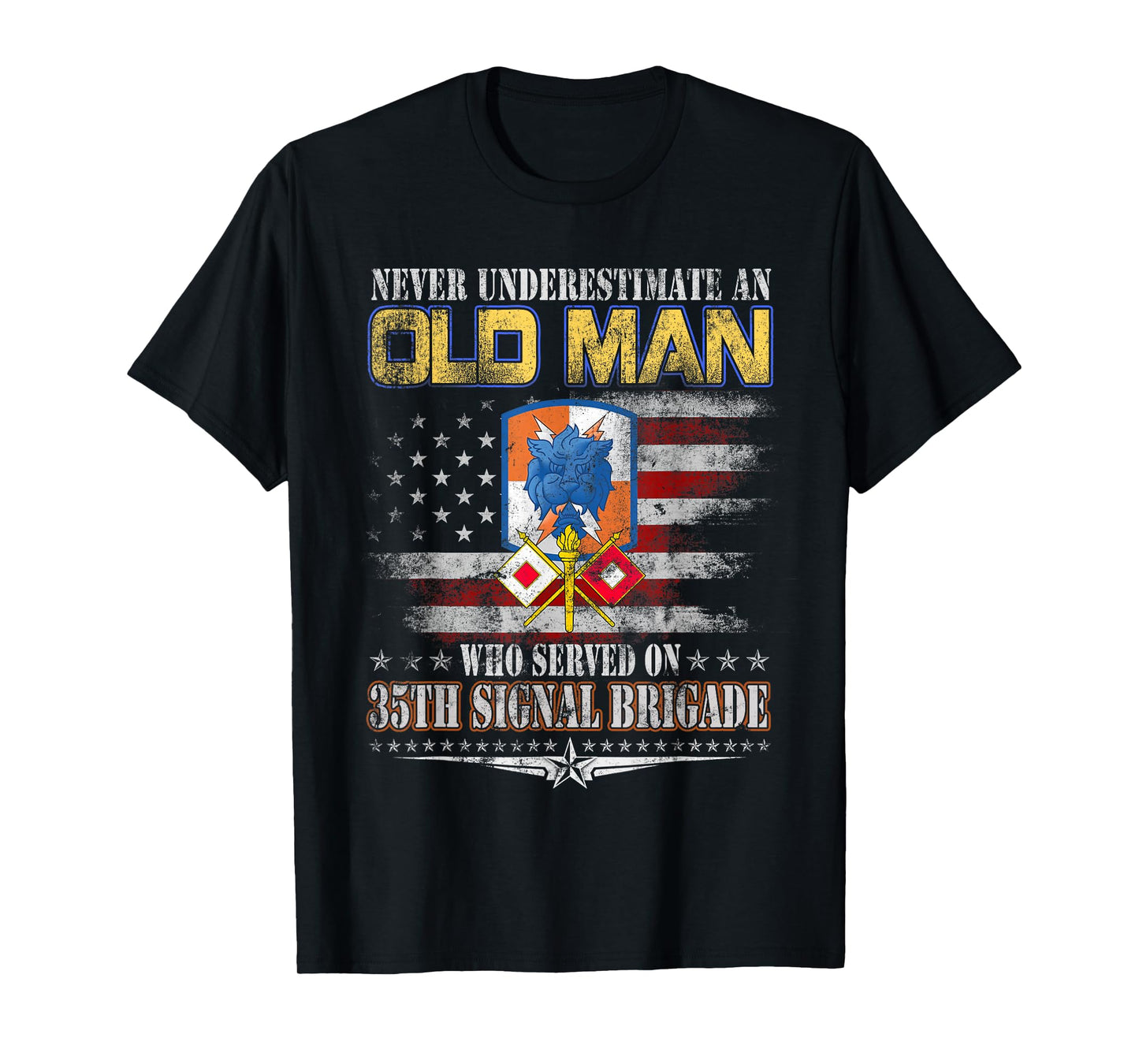 Old Man 35th Signal Brigade Veteran Military Veterans Day T-Shirt