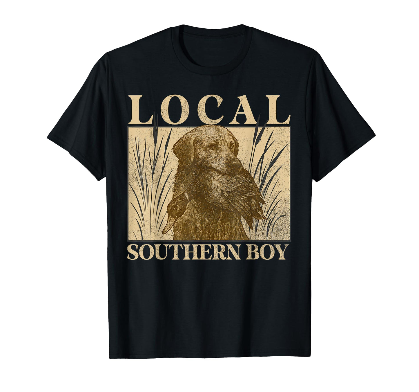 Local Southern Boy Duck Hunting Black Lab Outdoor Vintage T-Shirt