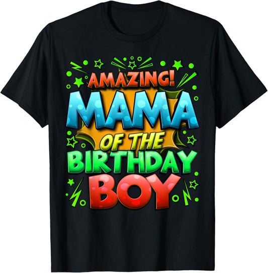 Mama of the Birthday Boy Matching Family Mommy T-Shirt