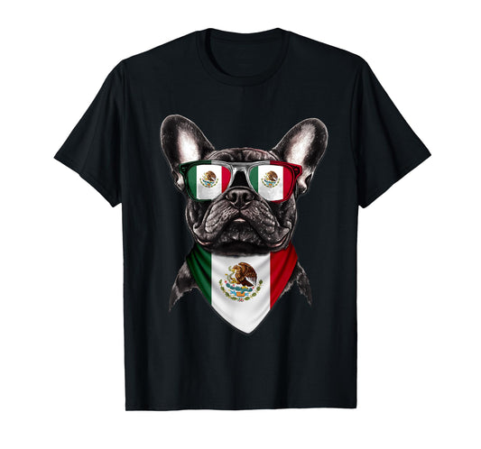 Mexican Flag American French Bulldog Heritage Mexico T-Shirt
