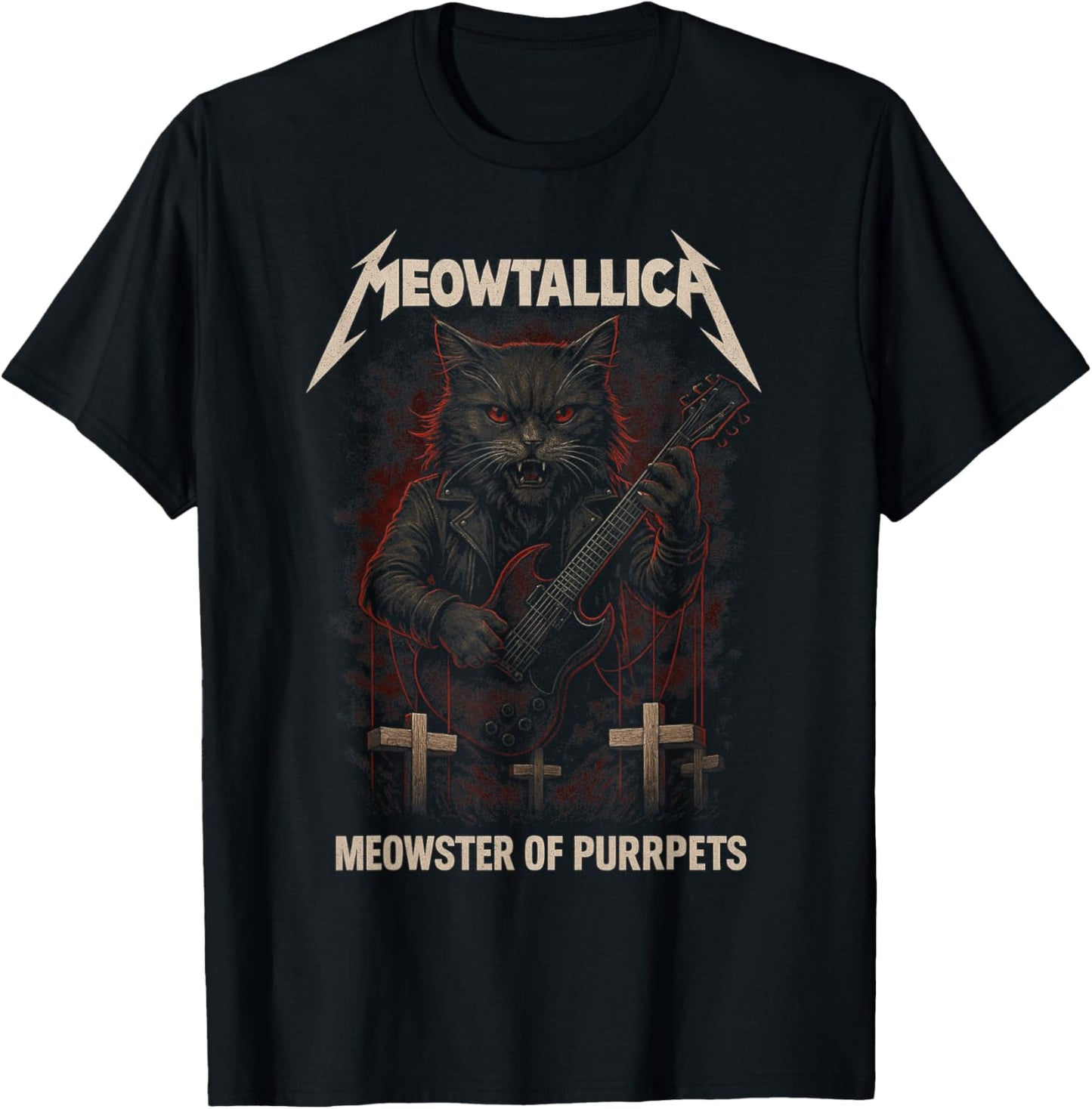 Meowtallica Meowster Of Purrpets - Funny Cat T-Shirt