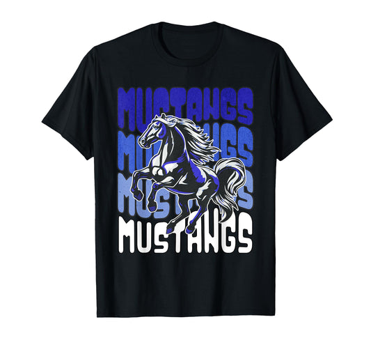 Mustang Mascot School Spirit Sports Team Football Gameday T-Shirt