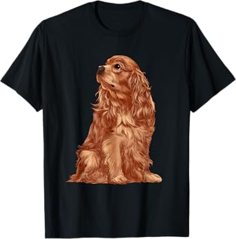Sitting Dog Ruby Cavalier King Charles Spaniel T-Shirt