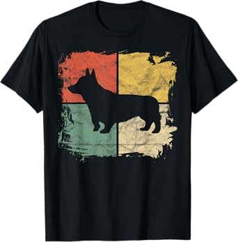 Square Retro Corgi Owner Gift Dog Welsh Corgi Dad Pet Mom Men Women Kids T-Shirt