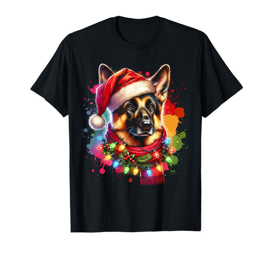Christmas German Shepherd Xmas Shepherd Mom Dog Lover Womens T-Shirt