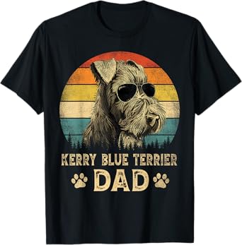 Vintage Kerry Blue Terrier Dad Dog Lovers Father's Day Tee Men Women T-Shirt