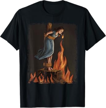 Witch Lighting Cigarette With Flames Occult Unholy Funny T-Shirt