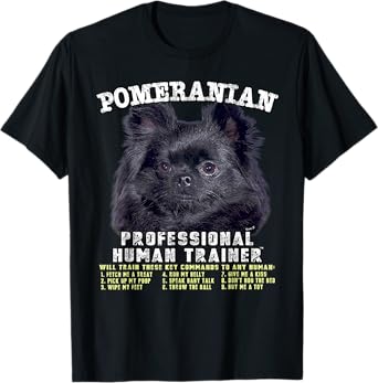 Pomeranian Black Professional Human Trainer T-Shirt