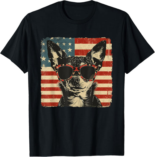 Chihuahua Dog American Patriot July 4th Lovers T-Shirt