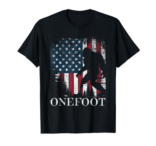 Onefoot Leg Amputee Recovery Bigfoot Funny Vintage Sasquatch T-Shirt