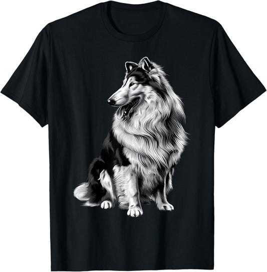 Cute Animal Paw Dog Mom Vintage Pet Lover Funny Rough Collie T-Shirt