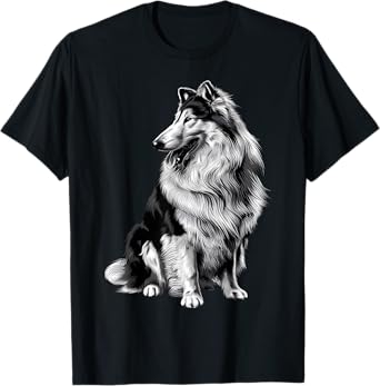 Cute Animal Paw Dog Mom Vintage Pet Lover Funny Rough Collie T-Shirt