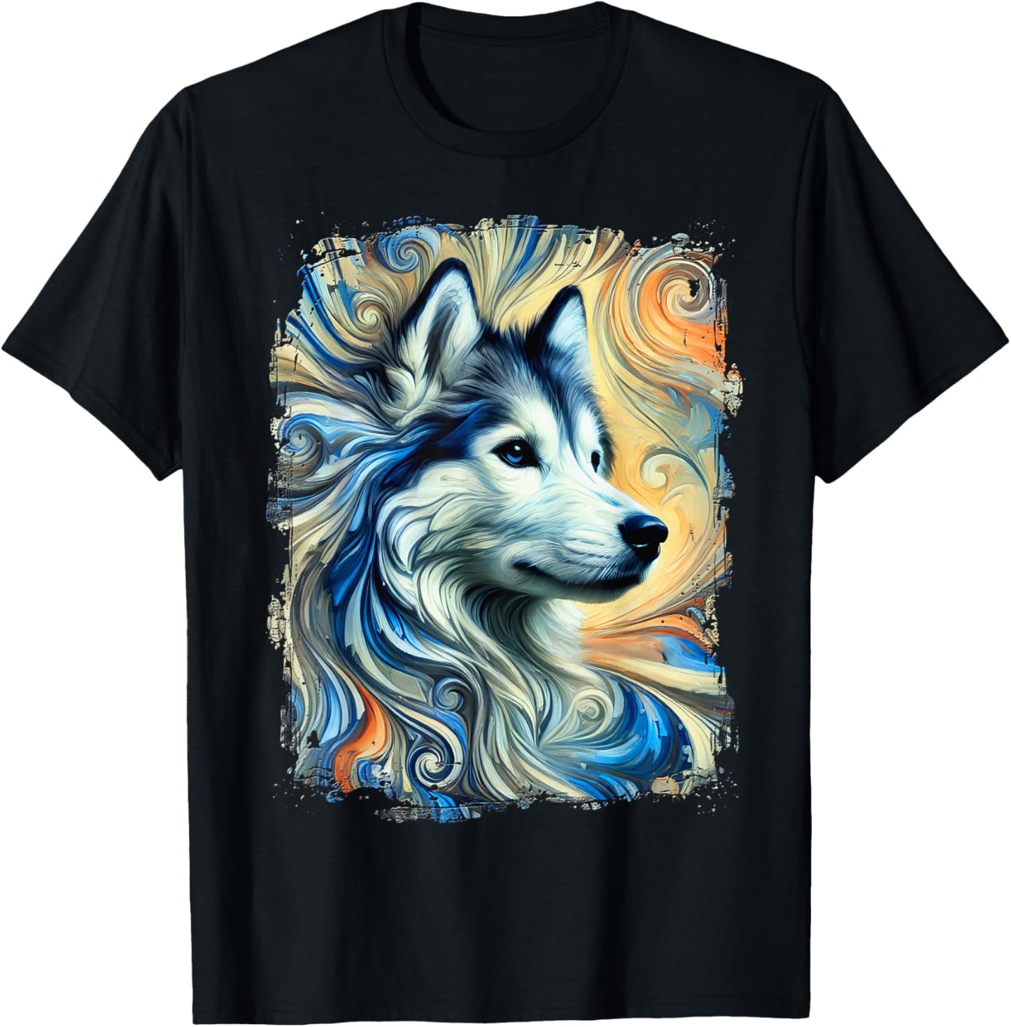 Cute Husky Colourful Artwork T-Shirt