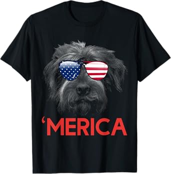 Merica Wirehaired pointing griffon American Flag Women Men T-Shirt