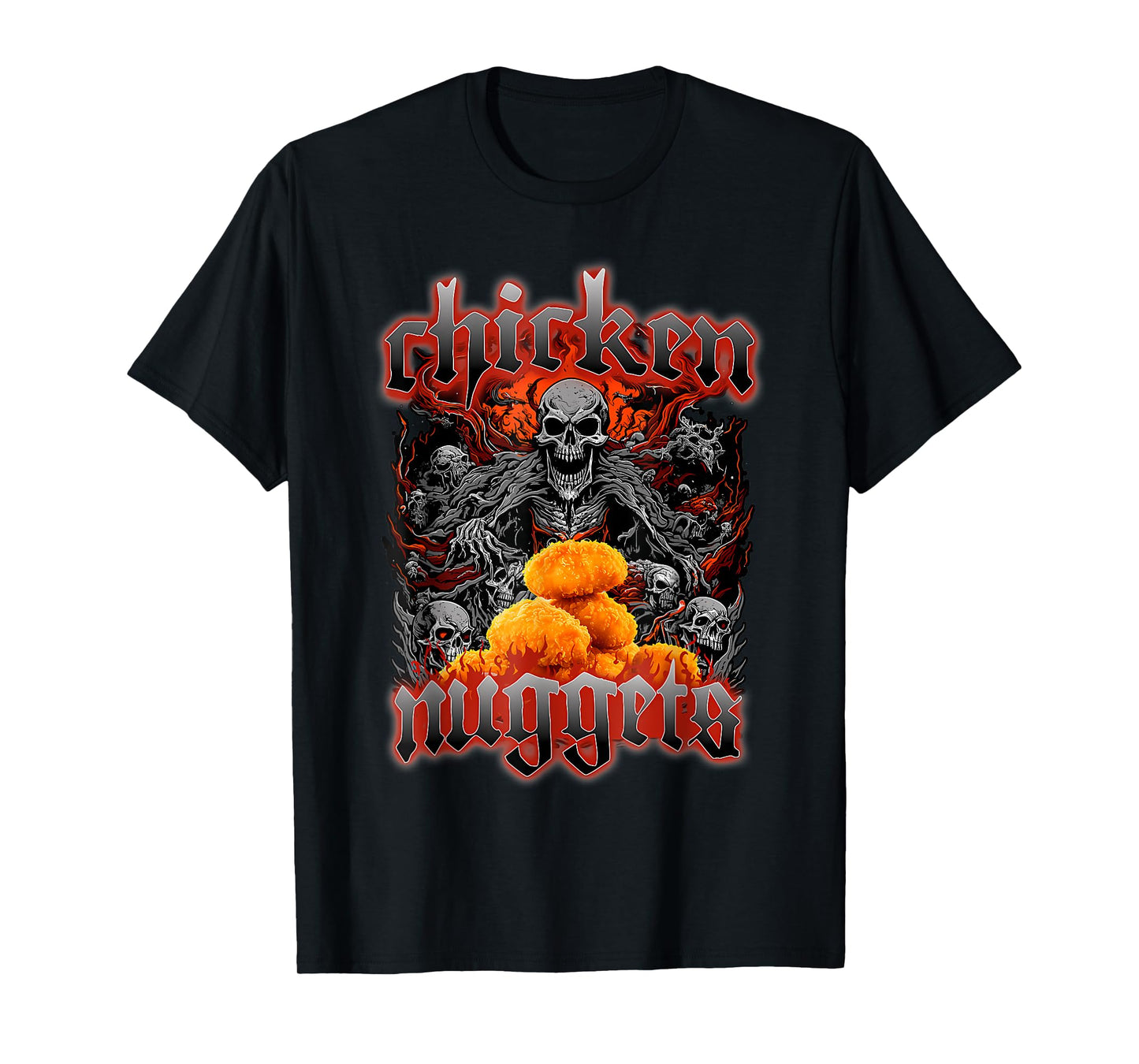 Chicken Nuggets Heavy Metal World Tour Hardcore Music T-Shirt