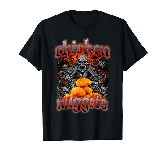 Chicken Nuggets Heavy Metal World Tour Hardcore Music T-Shirt