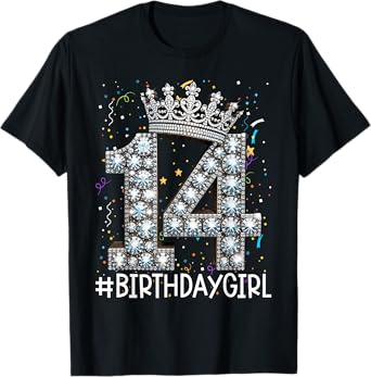 14 BirthdayGirl 14 Years Old Happy 14th Birthday Girl T-Shirt