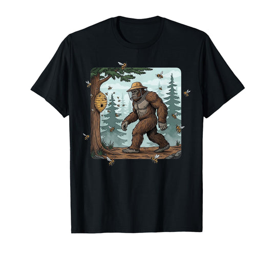 Sasquatch Beekeeper Bigfoot Honeybee Apiary Bees Beekeeping T-Shirt