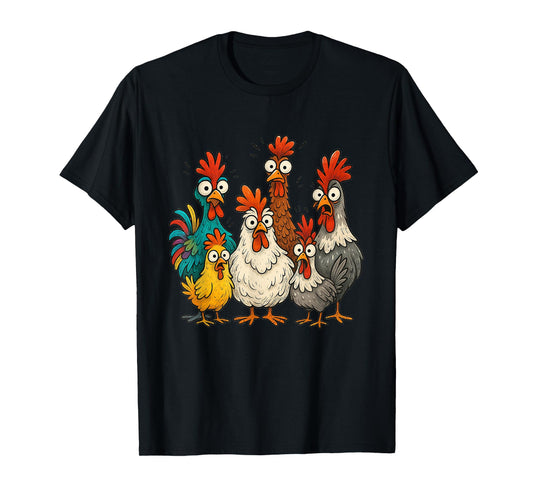Crazy Chicken Art Gift for Men Women Kids Boys Family Fans T-Shirt