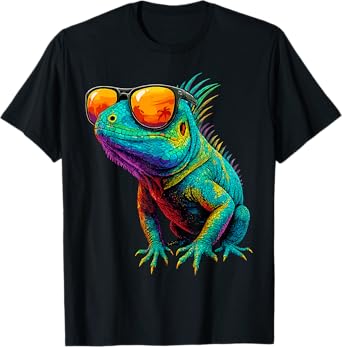 Funny Iguana Lizard With Sunglasses Reptile Lover T-Shirt