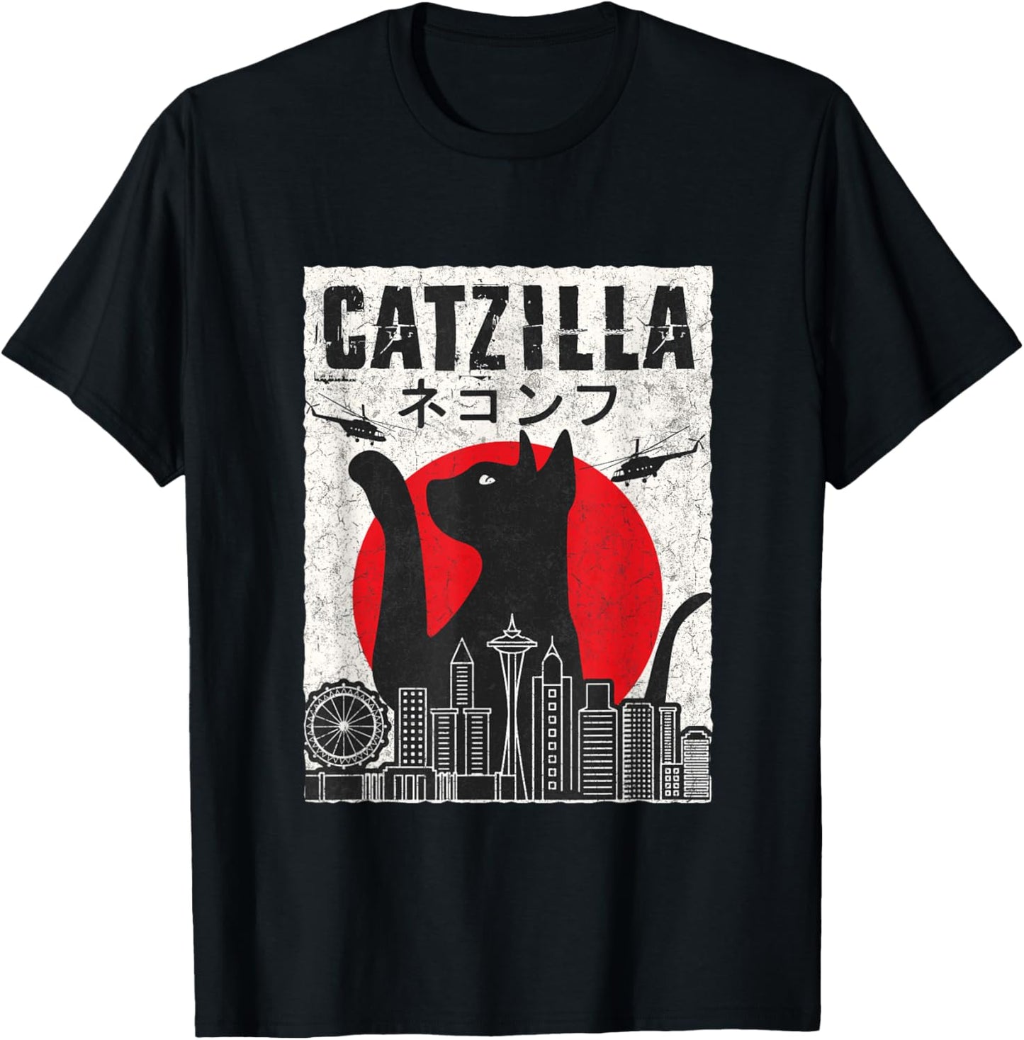 Kawaii Cat Japanese Tokyo Anime Catzilla T-Shirt T-Shirt