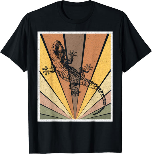 Bearded Dragon Vintage Retro Sunset - Tiny Dinosaur Lizard T-Shirt